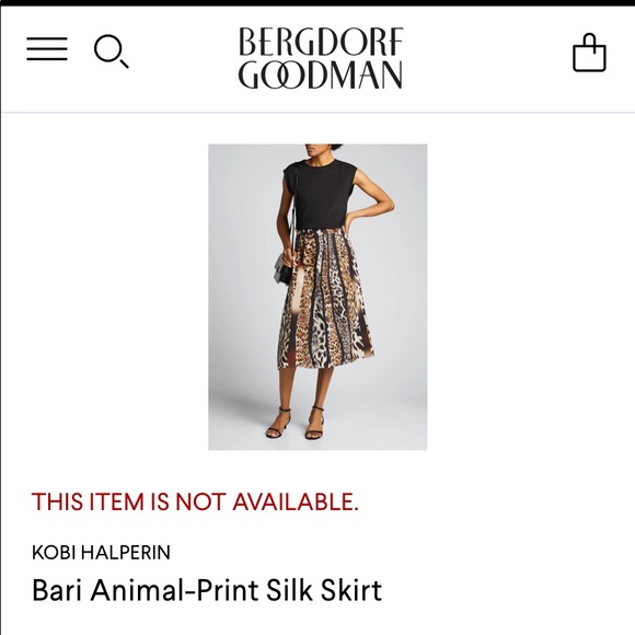 Kobi Halpern Bari Skirt Animal print, 100% Silk, XS - Picture 5 of 6